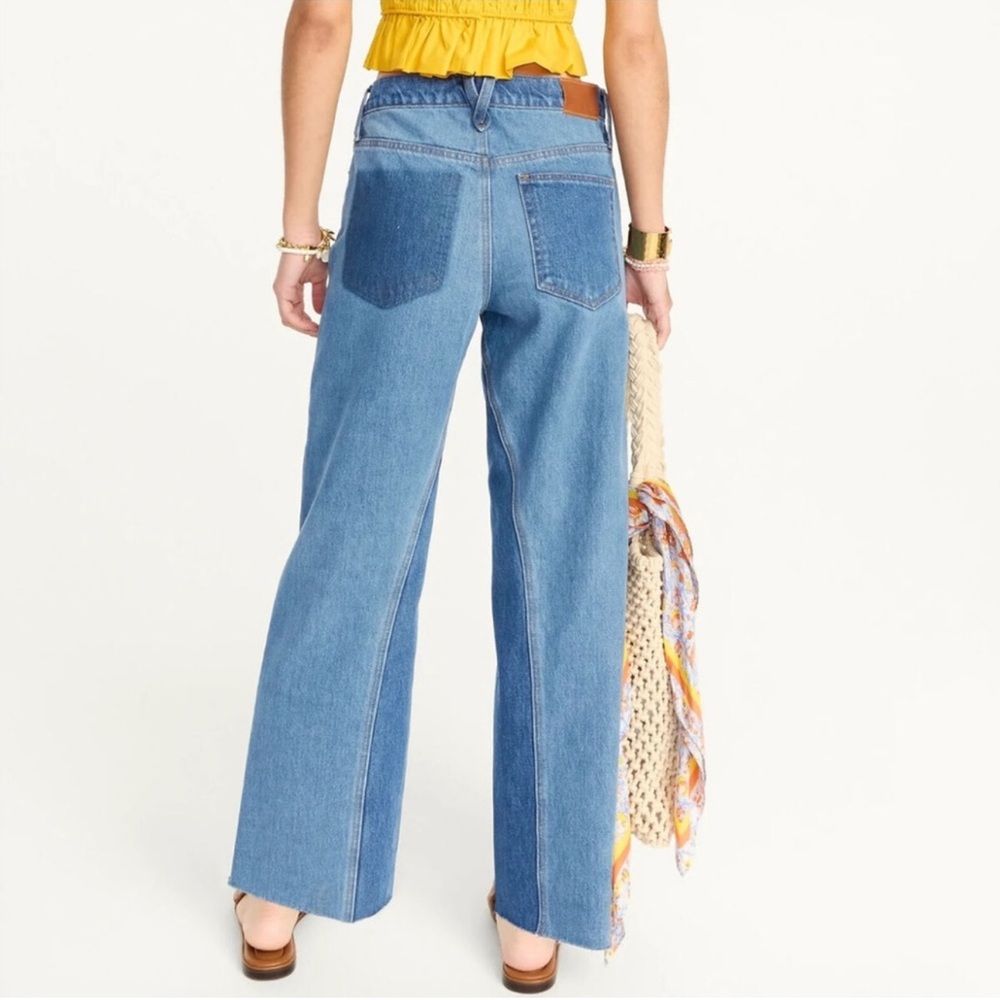J.Crew two tone slim wide jeans